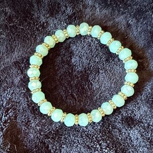 Park Lane Pale Mint Faceted Bead Bracelet with Gold Spacers